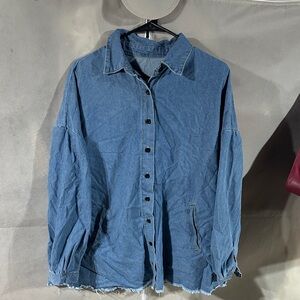 Amazon Blue Button Down Shirt for Women